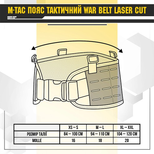 Пояс тактичний War Belt Laser Cut Multicam М-Тас